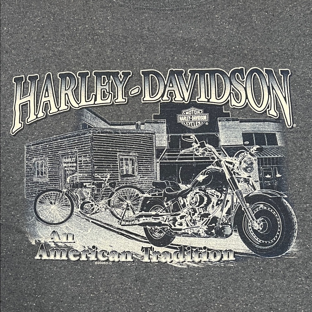 Harley American Tradition Graphic TShirt Gray Estimated Size Large